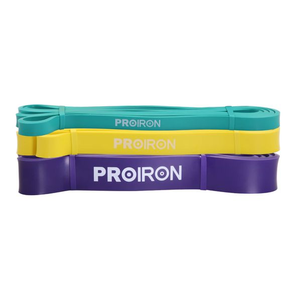 PROIRON Resistance Bands, Resistance Bands, Fitness Tubes, Training Bands, Made of Natural Latex, Training Tube, Pull Up Aid, Thick to Prevent Breakage (set of 3 (Green + Yellow + Purple))