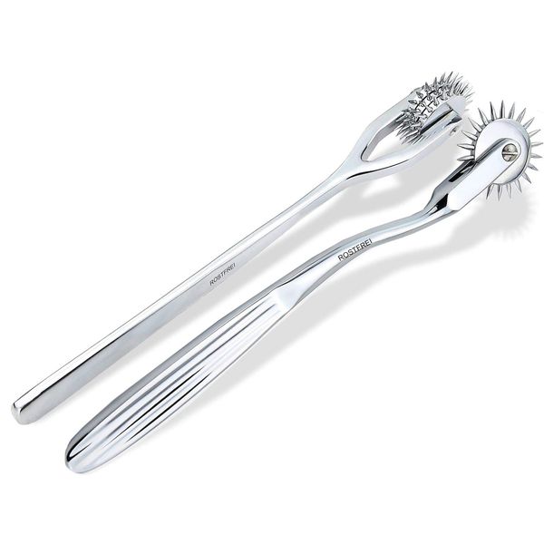 Nervenrad Sensibilitätsrad Edelstahl Set 2-teilig Massageroller 1 + 3 Nadelrollen Nadelrad Massagegerät