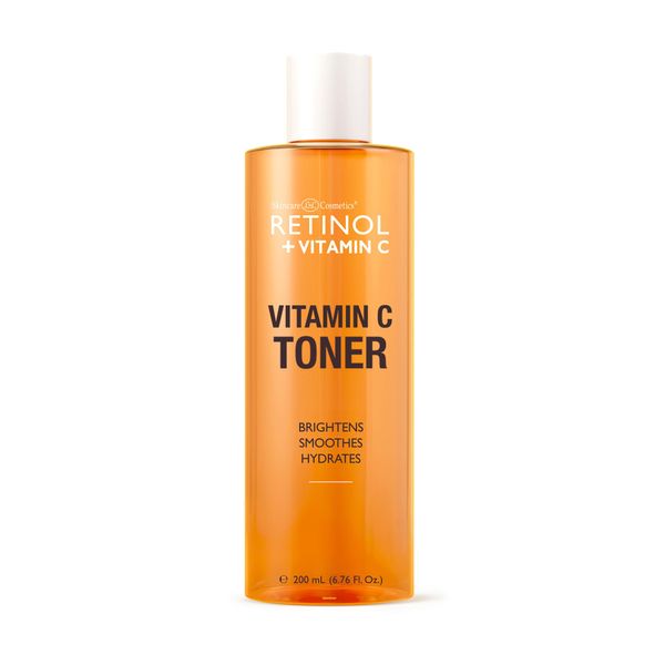 Retinol + Vitamin C Face Toner for Brightening & Anti-Aging – Hydrating Toner to Reduce Fine Lines & Dark Spots – Suitable for All Skin Types – 200 mL