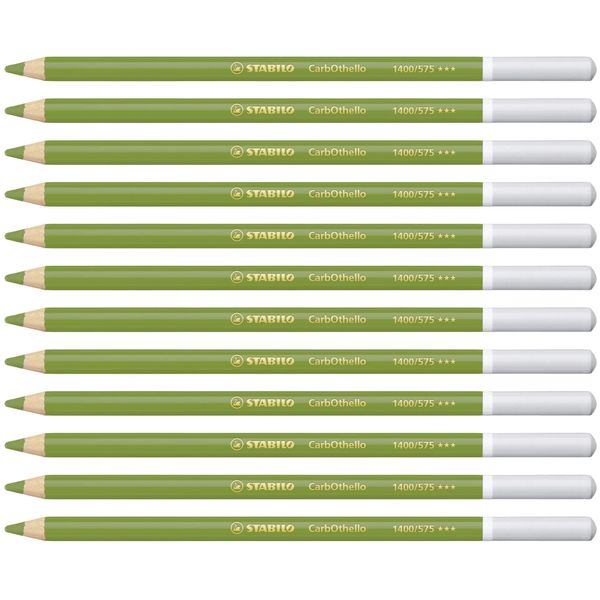 Chalk-Pastel Pencil - STABILO CarbOthello - Pack of 12 - Leaf Green