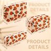 Photect 3 Pcs Floral Makeup Bag Corduroy Small Makeup Pouch Canvas Cosmetic Bag Mini Toiletry Zipper Travel Bags for Women Girls Makeup Organizer Storage Accessories(Assorted)