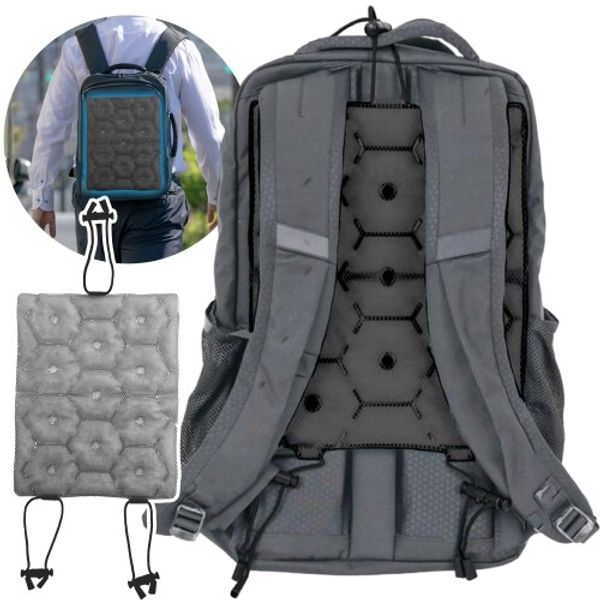 (Goreson) Cool Pad for Backpacks, Heat Stroke Prevention, PCM Material 28[degrees] Natural Freezing, Heat Prevention Goods, Backpack, Back, Sweat Prevention, Black, Schoolbag, Cool Back Pad, Cooling Goods, Lightweight, Commuting to Work or School