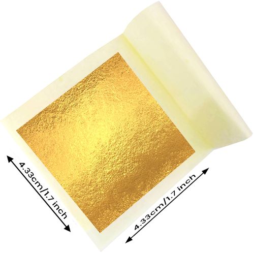 Edible Gold Leaf Edible Cake Decoration 24k Gold Leaf Leafing Sheets Foil Paper for Cakes, Desserts, Chocolate, Art and Craft, Face Masks and Nail Art (10)