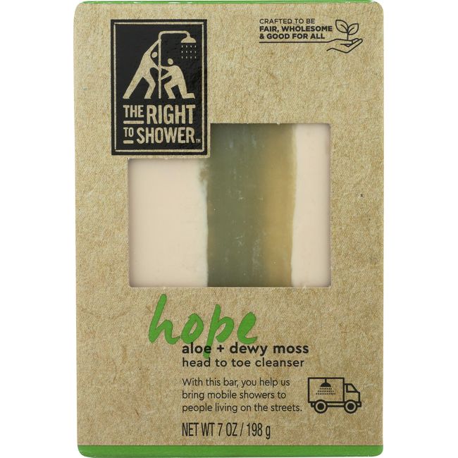 The Right to Shower Hope Shampoo Bar Bar Soap and Dewy Moss Vegan oz, Aloe Vera, 7 Ounce