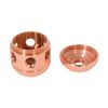 B&P Lamp® Solid Turned Brass, Polished Copper Finish Lamp Cluster Body, 3 Side Holes