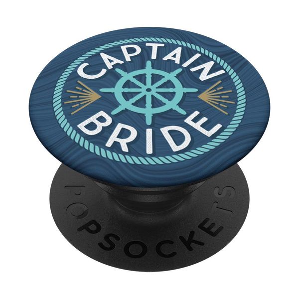 Nautical Bachelorette Party Beach Wedding Gift Captain Bride PopSockets Swappable PopGrip