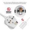 Teynewer Pendant Light Ceiling Lighting Fitting, E27 Lamp Holder with Switch Suspended Pendant Light Fitting Kit, 2 Core Textile Cable UK Plug (White, 4m)