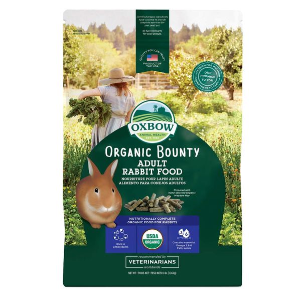 Animal Health Organic Bounty Adult Rabbit Food - All Natural Rabbit Pellets -...