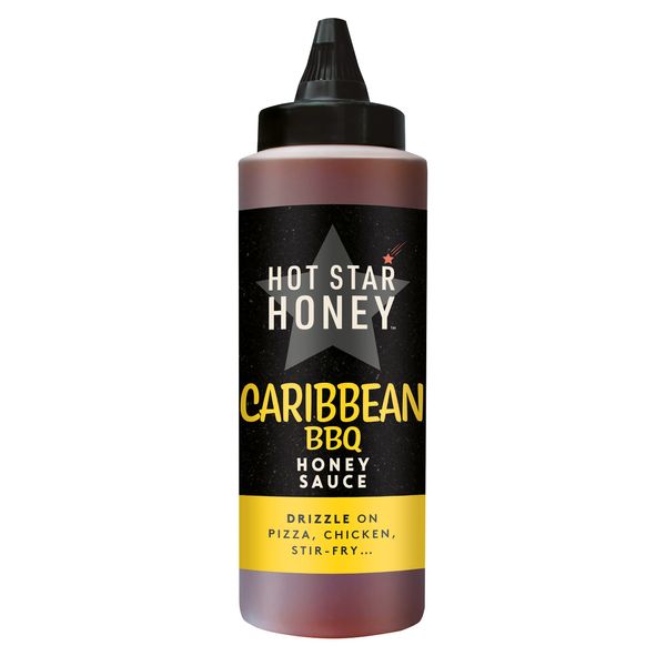 Hot Star Honey Caribbean BBQ Honey Sauce | Hand Crafted BBQ Sauce | BBQ Honey Sauce Perfect for Chicken, Pizza, Pasta, Steak and Noodles, 315g Bottle