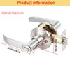 Qrity Lever Door Handle Lock with Keys, Interior Privacy Knob Locking Device, Security Locks for Entrance/Exit Access - Silver