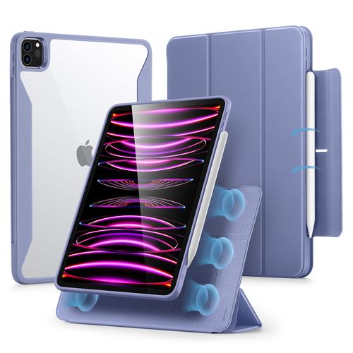 ESR for iPad Pro 12.9 Inch Case (2022/2021), iPad Pro 12.9 Case 6th/5th Generation with Pencil Holder, Detachable Magnetic Cover, Vertical Stand, Auto Wake/Sleep, Rebound 360 Series, Lavender