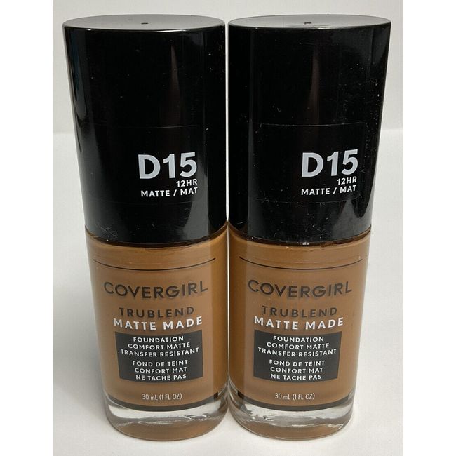 *Lot of 2* CoverGirl TruBlend (D15 Warm Tawny) Matte Made Foundation