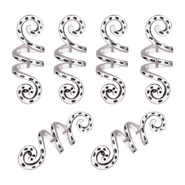 PH PandaHall 20pcs Vikings Spiral Hair Beads Rings Dreadlock Norse Spiral Hair Coils Spring Beads Hair Accessories for Braid Beards Hair Pendants