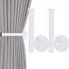 2 Pack No Drill Curtain Tiebacks - Adhesive Curtain Holdbacks (2, White)