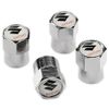 Suzuki White Metal Chrome Tyre Valve Dust Cap