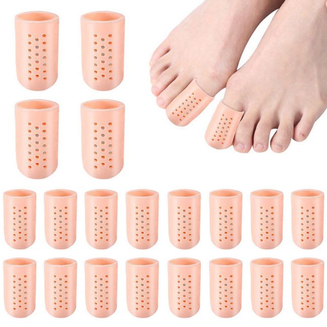 20pcs Gel Big Toe Caps Soft Silicone Toe Covers Breathable Washable Big ☿*