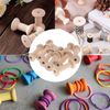 zalati Bobbins Empty Spools Wooden Thread Organizer Holder Collection for Thread Sewing Crafts Needlework
