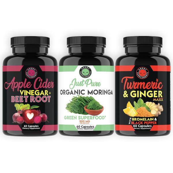 Apple Cider Vinegar w. Beet Root, Moringa, Turmeric Ginger Combo for Weight Loss