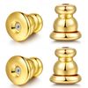 Moconar Locking Earring Backs for Studs, Hypoallergenic 18k Gold Bullet Earring Backs Replacements for Studs/Droopy Ears, Secure Locking Backing for Sensitive Ears (Gold 2pairs)