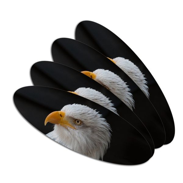 Stoic Bald Eagle Double-Sided Oval Nail File Emery Board Set 4 Pack