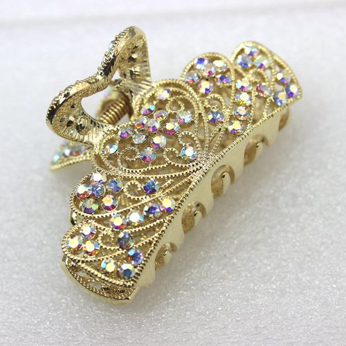 Faship Sparkling AB Rhinestone Crystal Floral Hair Claw Clips