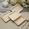 Balsa Circle 50 pcs 5" Natural Bamboo Rectangular Mini Plates - Wedding Party Event Catering Biodegradable Tableware