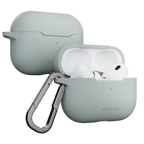 MAGEASY Designed for AirPods Pro 2 Case - Shockproof Protective Case for AirPods Pro & Pro 2, Stain-Resistant, Smooth & Skin-Friendly, Support Wireless Charging - Skin (Mirage Gray)