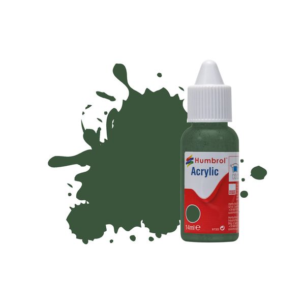 Humbrol Acrylic Paint No. 78 Cockpit Green Matt dropper bottle, 14ml