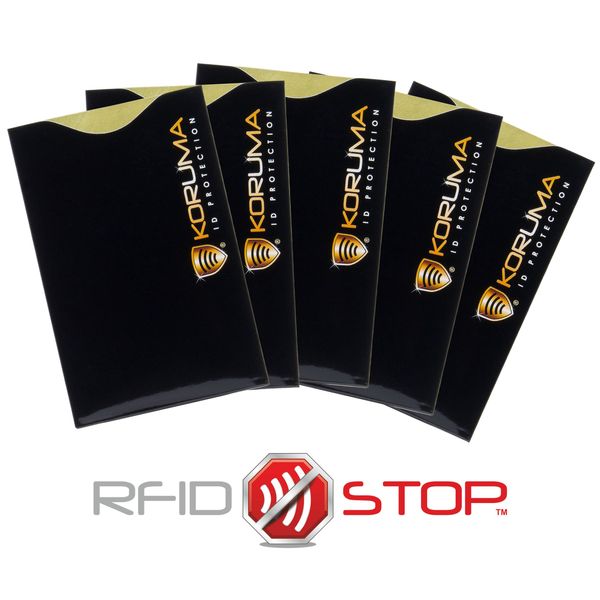 RFID Blocking PAYPASS Credit Debit Card Protector ID Theft Protection Sleeve (BLG 5 Pack)