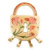 An Elegant Hand Painted Pure Brass 4 Hanging Hook Padlock Shaped.