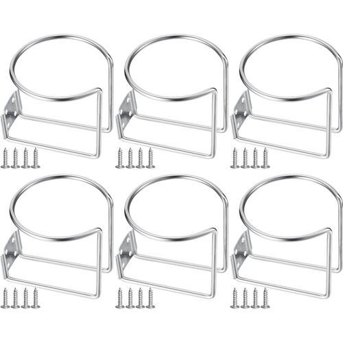 6 Pcs Stainless Steel Boat Ring Cup Drink Holder Wall Mounted Cup Drink Holders for Boat Marine Yacht Truck RV Car Trailer Hardware