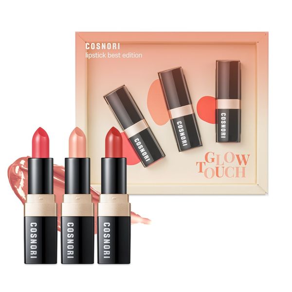 Kosnori Glow Touch Lipstick Best Edition 1.4g x 3pcs Set, Sweet Guava, Fascinating gypsophila, Sweet Sarubia, 1 set