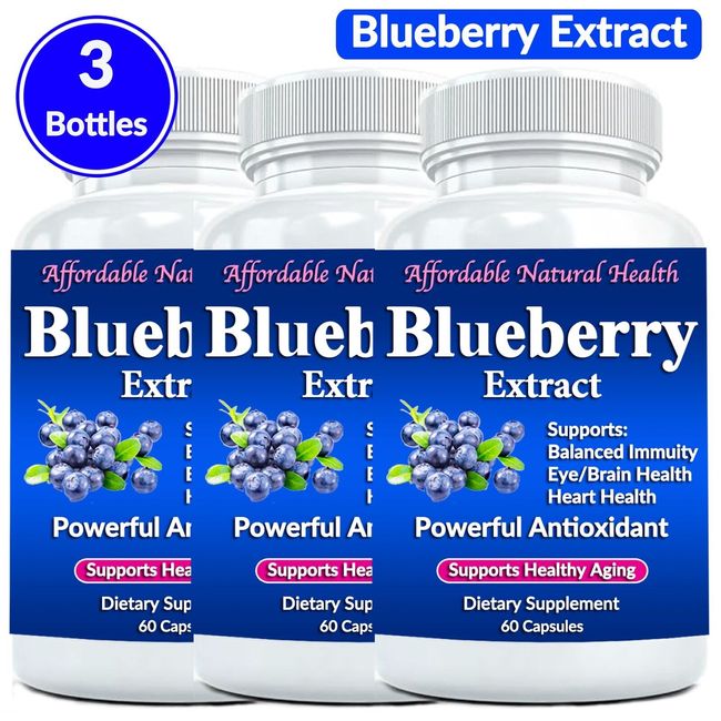 Wild Blueberry Extract Whole Fruit 10,000 mg Strength NON-GMO/Gluten 180 Count