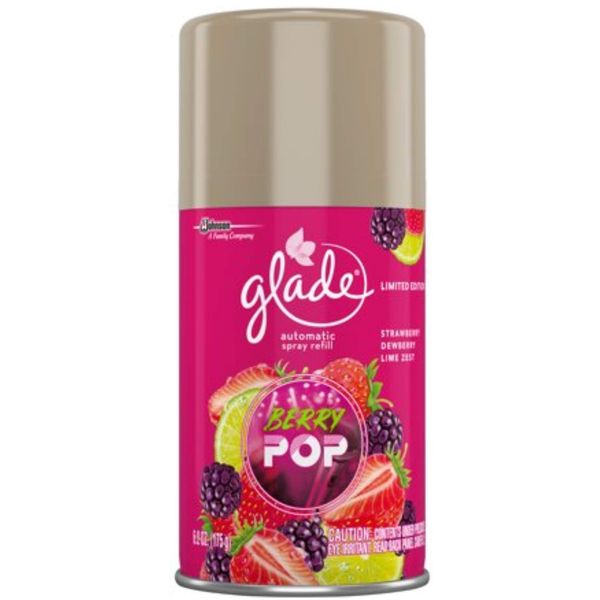 Glade Automatic Spray Air Freshener Refill, Berry Pop, 6.2 oz