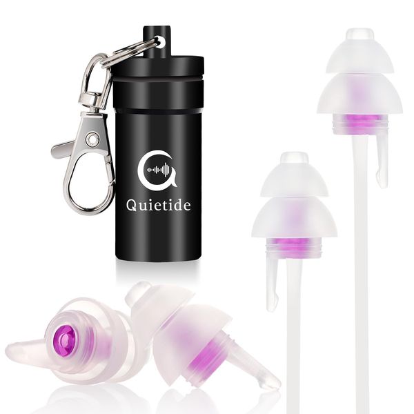 Quietide Q19-K Ear Plugs for Kids, Airplanes, Air Pressure Adjustment, Earplugs for Hearing Impairment Prevention, Earplugs for Airplanes, Trains, Sleep, Work, Washable, Can Be Used Repeatedly,