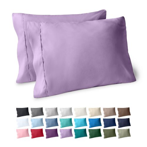 Bare Home Microfiber Pillow Cases - Standard/Queen Size Set of 2 - Cooling Pillowcases - Double Brushed - Lavender Pillowcases 2 Pack - Easy Care (Standard Pillowcase Set of 2, Lavender)