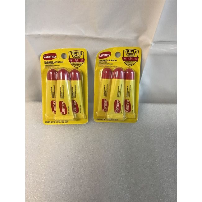 CARMEX CLASSIC LIP BALM 2 pack of 3 ct each   - New Sealed