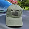 US Veteran Baseball Cap with Embroidered US Flag (OD/Black)