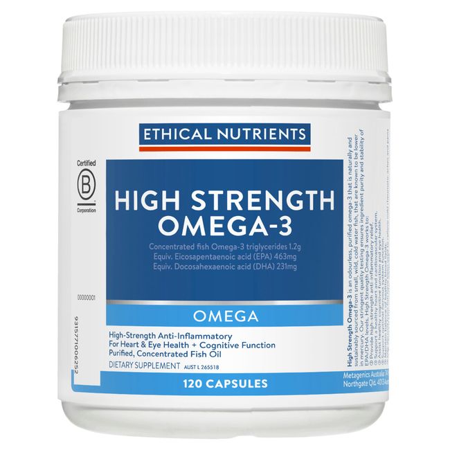 Ethical Nutrients High Strength Omega-3 120 Capsules OMEGAZORB EPA DHA Arthritis