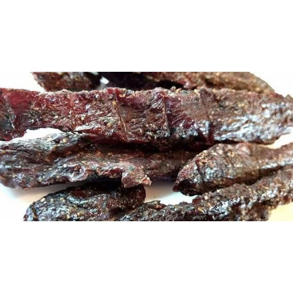 Bad Bart Cracked Black Peppered Jerky Hut Beef Jerky  1/2 Pound Bag  8oz Package