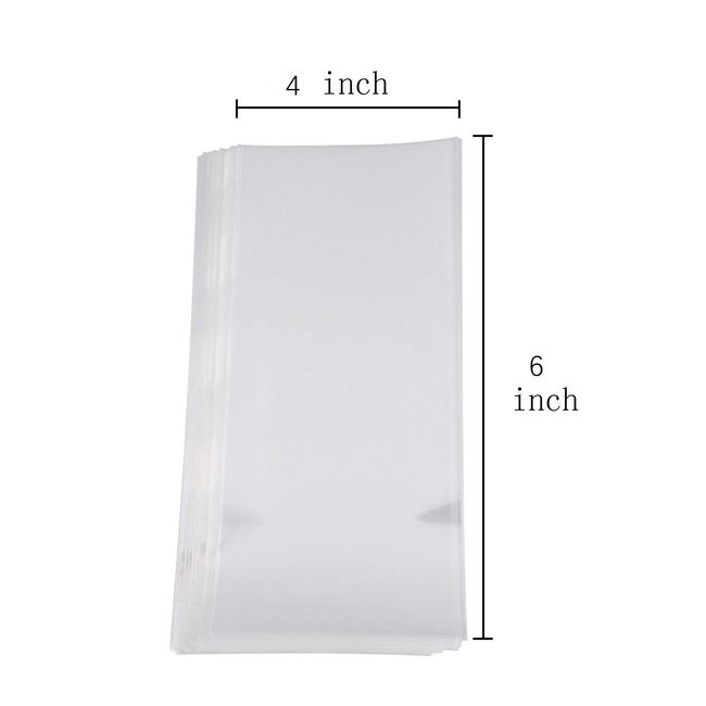 Xlsfpy 100pcs Cellophane Bags Clear Plastic Cello Bags 4x6 with 4 Twist Ties 5 Mix Colors - 1.4 Mils Thick OPP Treat Bags for Gift Wrapping Packaging