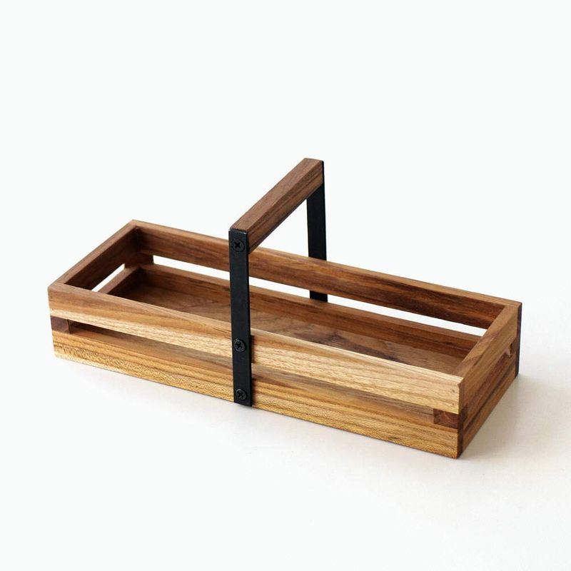 Trinket Box, Wooden, Teak Iron, Stylish, Organizer, Cutlery Case, Spice ...