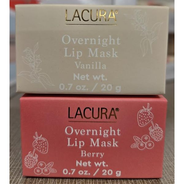 Overnight La-cura Lip Mask Vanilla & Berry 0.7oz 20g (Two Boxes)