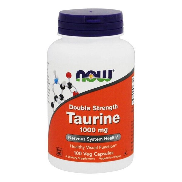 NOW Foods Taurine Double Strength 1000 mg., 100 Capsules