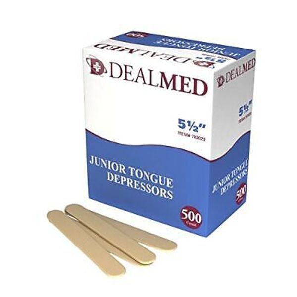 Dealmed 5.5" Junior Tongue Depressors, Non-Sterile, 500 Count