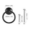 sourcing map 2Pcs Round Ring Pulls, Drawers Knobs Black Circle Drawer Handles Single Hole for Dresser Cupboard Wardrobe