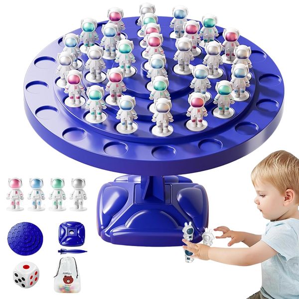 utosday Balancing Games-Fun Spaceman Board Game, Astronaut Balance Counting Toys Children's Desktop Space Puzzle Toy, Intelligence Early Education Decompression Game Table Battle (Blue, 60pcs)