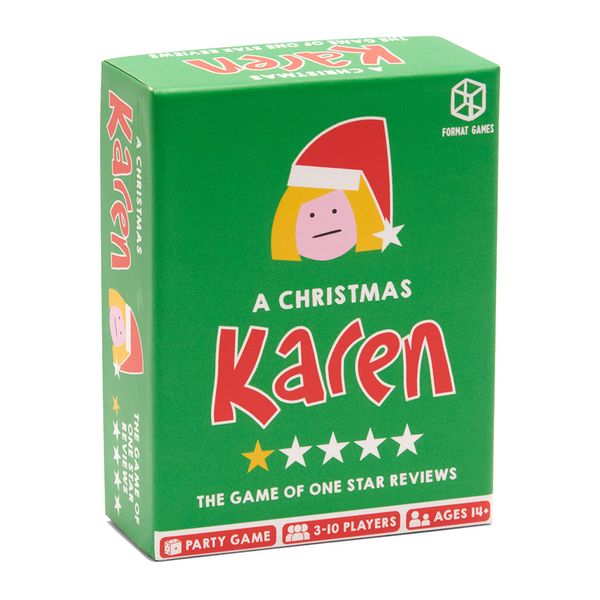 Format Games A Christmas Karen Party Game - Festive Bluffing Game with One-Star Reviews! Hilarious Game for Family Game Night, Ages 14+, 3-10 Players, 20-30 Minute Playtime, Made