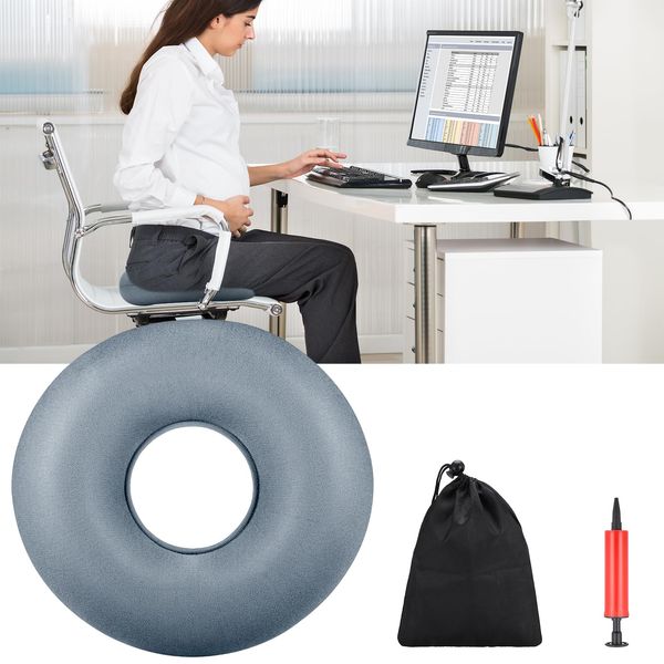 Huiguli Donut Cushion, Ring Cushions for Pressure Relief, Rubber Ring to Sit on Medical, Inflatable Doughnut Cushion, Doughnut Pillow for Pain Relief, Hemorrhoids, Bed Sores, Prostatitis