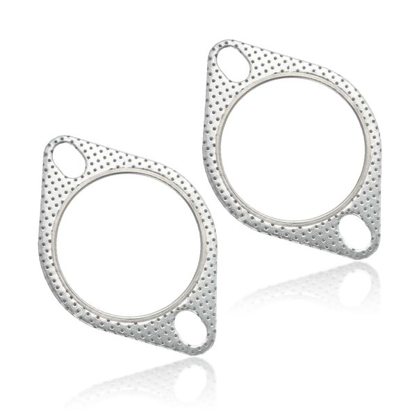 2 PCS Car Exhaust Gasket,2.5" 2-Bolt Exhaust Flange Gasket Replacement OEM#120-06310-0002,Standard Exhaust Manifold Gasket Car Accessories Made of High Temp Gasket Material(2.5inch)